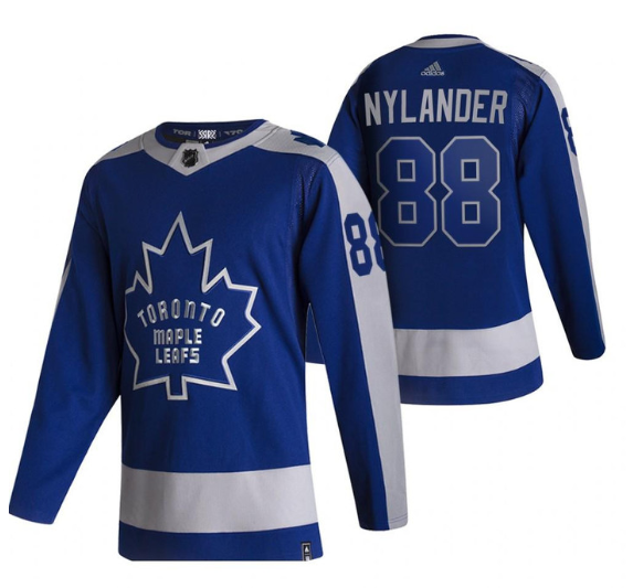 Men's Blue Toronto Maple Leafs #88 William Nylander 2020/2021 Reverse Retro Special Edition Stitched Jersey
